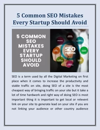 5 Common Seo Mistake one should avoide