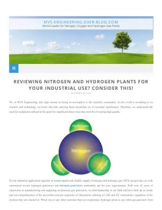 Reviewing Nitrogen and hydrogen plants for your industrial use? Consider this!