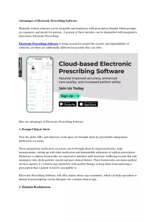 advantages of electronic prescribing software
