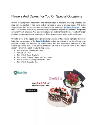 Flat Rs.150 off Flowers and Cake