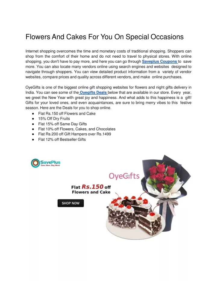 flowers and cakes for you on special occasions