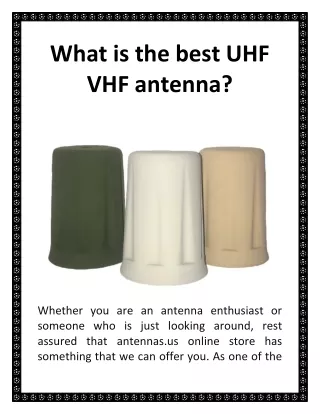 what is the best uhf vhf antenna