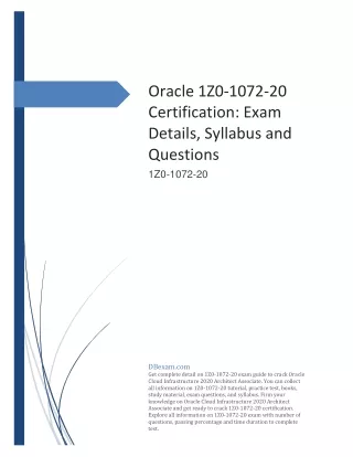 oracle 1z0 1072 20 certification exam details