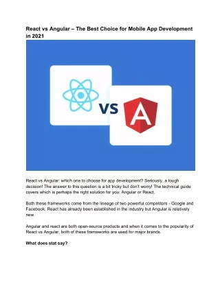 react vs angular the best choice for mobile