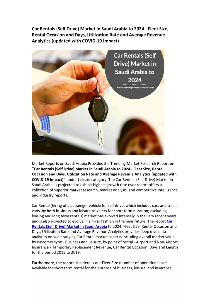 car rentals self drive market in saudi arabia