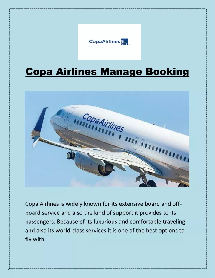 copa airlines manage booking