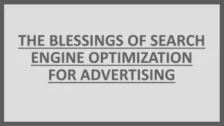the blessings of search engine optimization for advertising