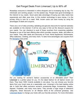 get pongal deals from limeroad up to 90 off