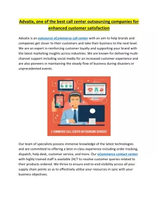 advatix one of the best call center outsourcing