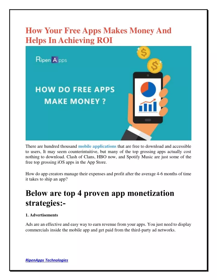 how your free apps makes money and helps