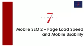 Mobile SEO 2 – Page Load Speed and Mobile Usability