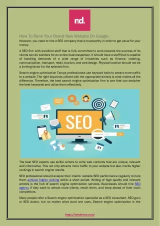 how to rank your brand new website on google