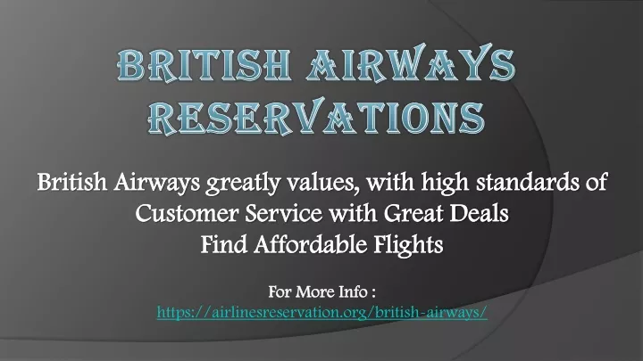 british airways reservations