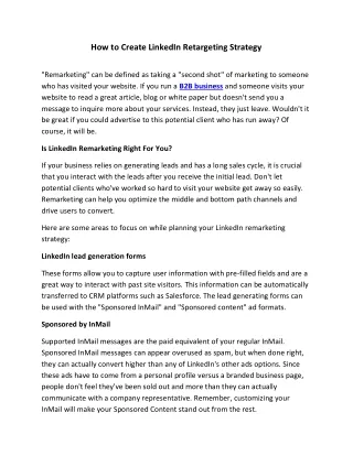 how to create linkedin retargeting strategy