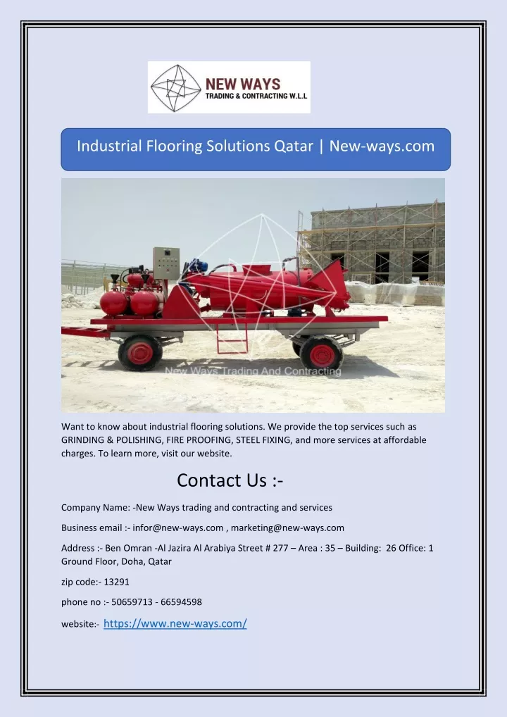 industrial flooring solutions qatar new ways com