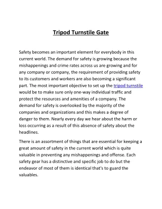 Tripod Turnstile Gate