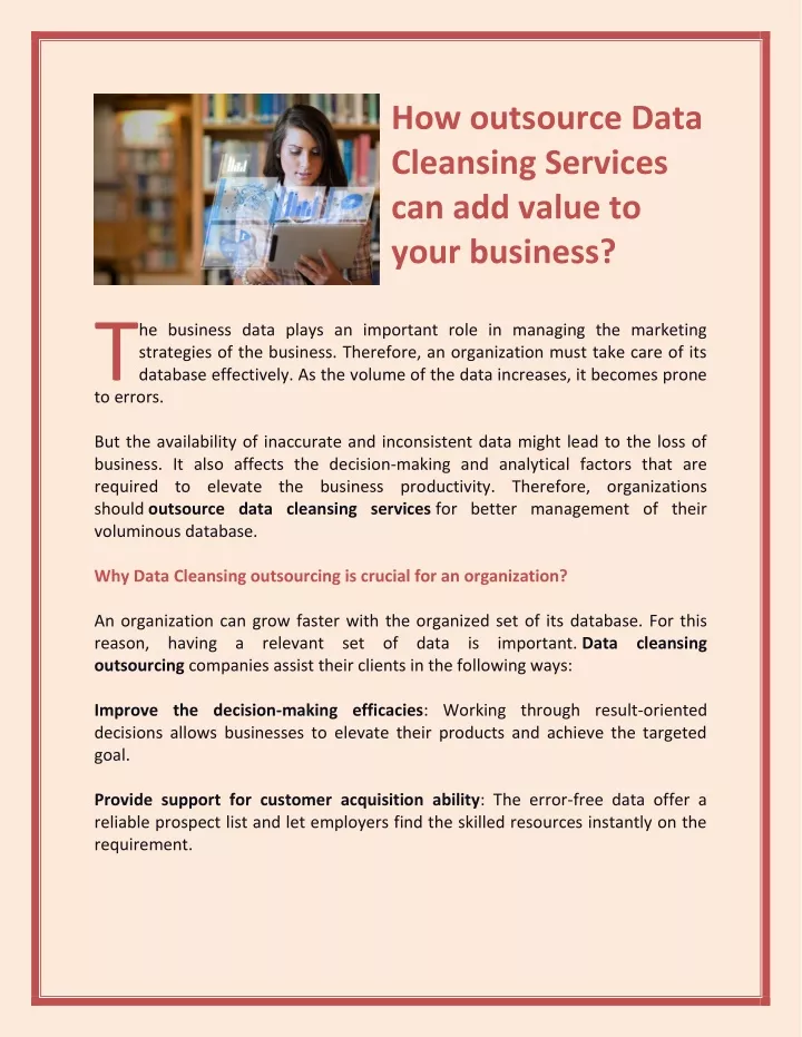 how outsource data cleansing services