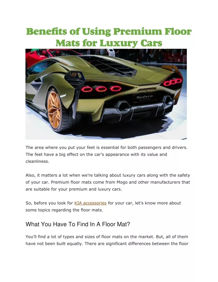 benefits of using premium floor mats for luxury