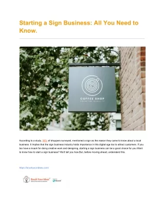 starting a sign business all you need to know