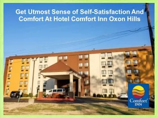 Get Utmost Sense of Self-Satisfaction And Comfort At Hotel Comfort Inn Oxon Hills
