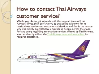 How to contact Thai Airways customer service?