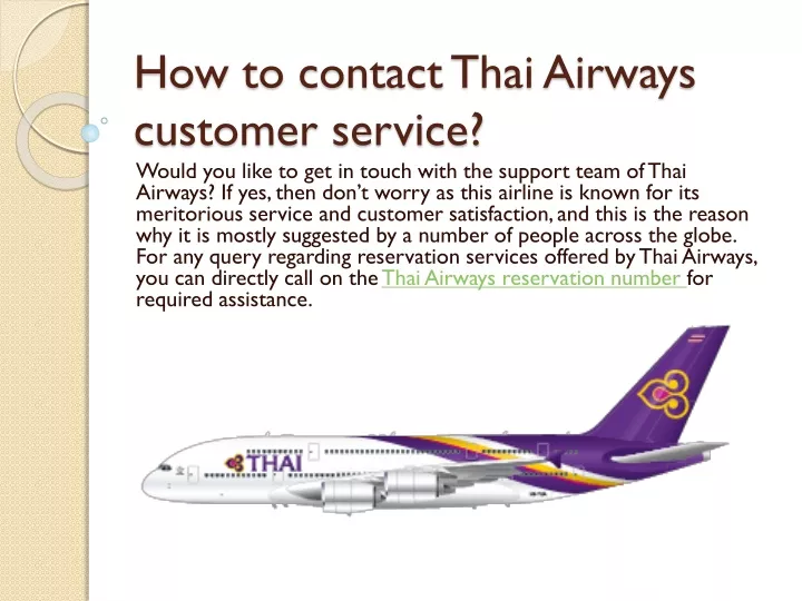 how to contact thai airways customer service