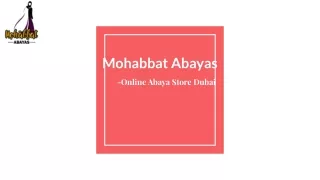 Abaya Online Boutique | Buy Cheap Abayas in UAE | Mohabbat Abayas