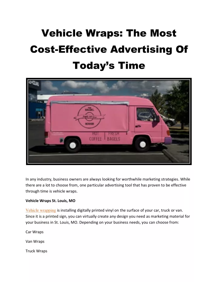 vehicle wraps the most cost effective advertising