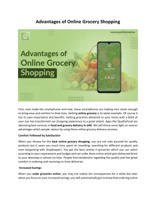 Advantages of Online Grocery Shopping