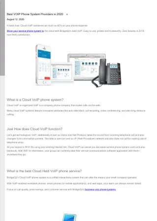Best VOIP Phone System Providers in 2020