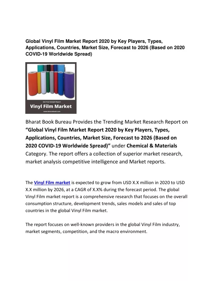 global vinyl film market report 2020