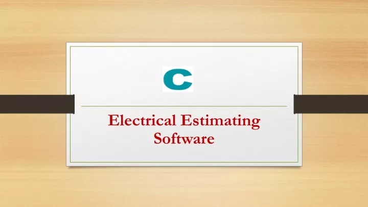 electrical estimating software