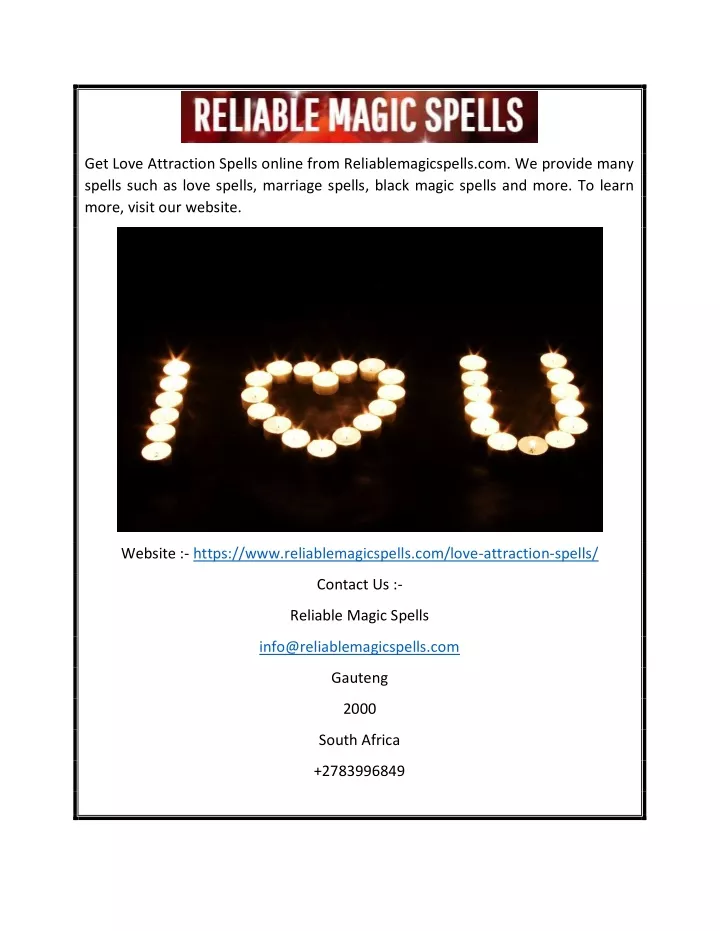 get love attraction spells online from