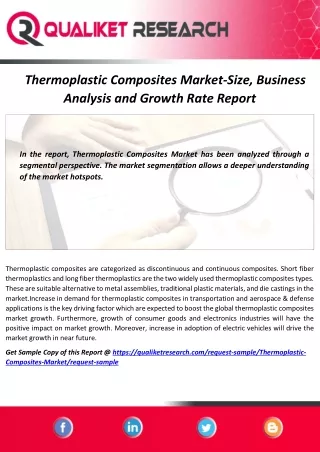 Thermoplastic Composites Market 2020-2027 |World Business Overview, Key Players Analysis and Segmentations