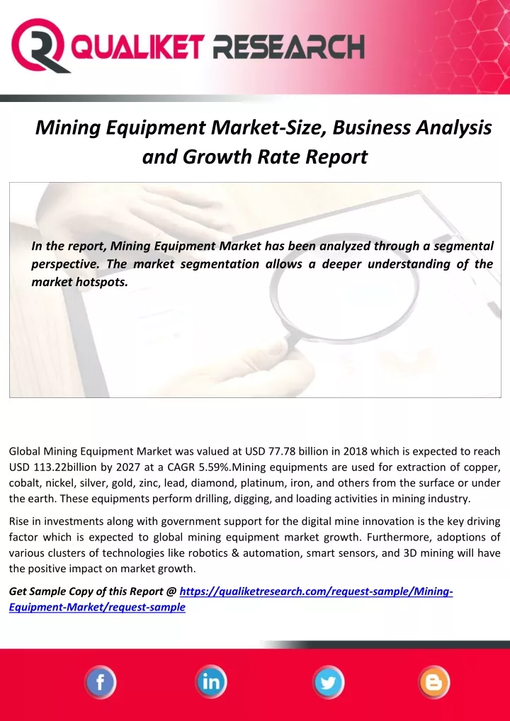mining equipment market size business analysis