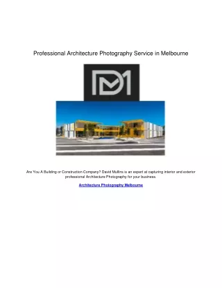 Professional Architecture Photography Service in Melbourne