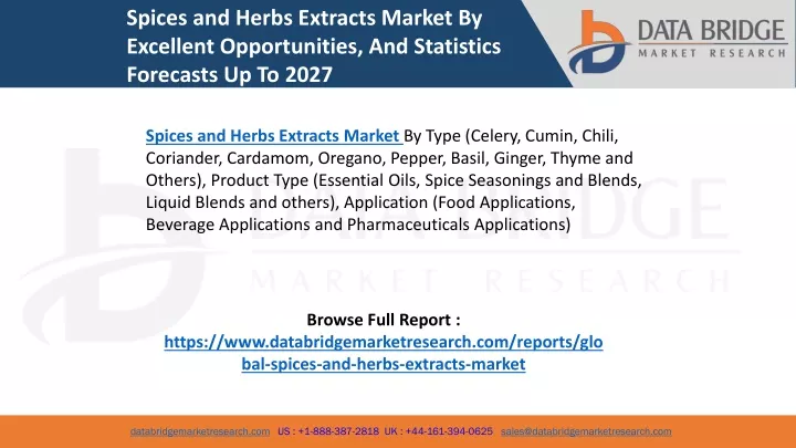 spices and herbs extracts market by excellent