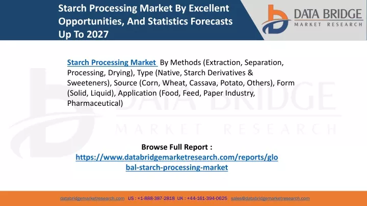 starch processing market by excellent