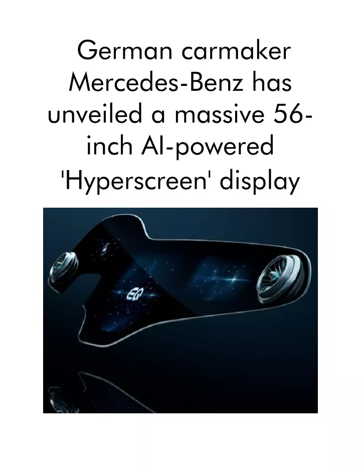 german carmaker mercedes benz has unveiled