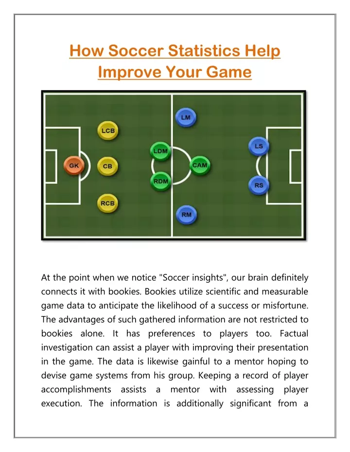 how soccer statistics help improve your game