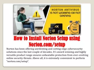 how to install norton setup using how to install