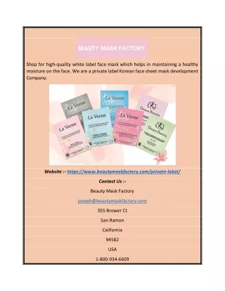 shop for high quality white label face mask which