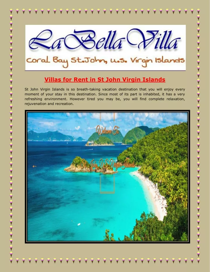 villas for rent in st john virgin islands
