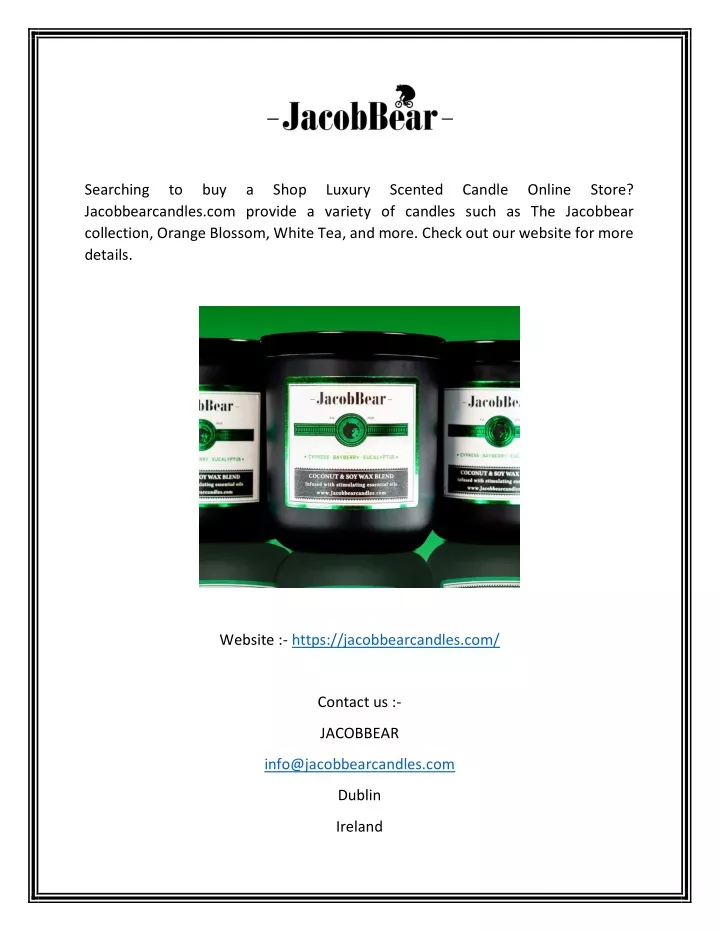 searching jacobbearcandles com provide a variety