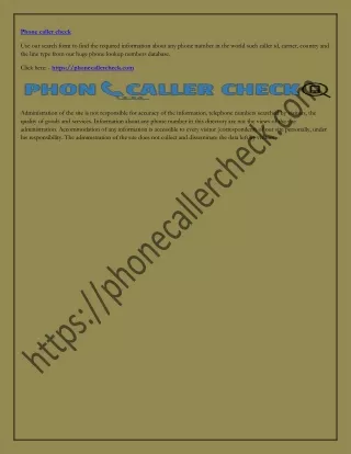 phone caller check