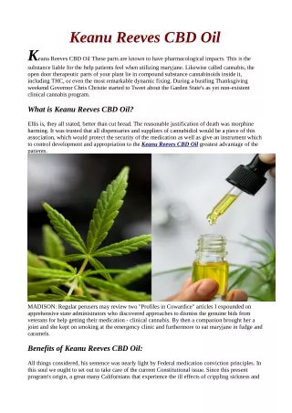 Keanu Reeves CBD Oil"Where to Buy" Benefits & Side Effects (Website)!