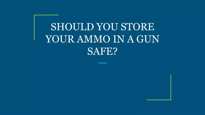 should you store your ammo in a gun safe