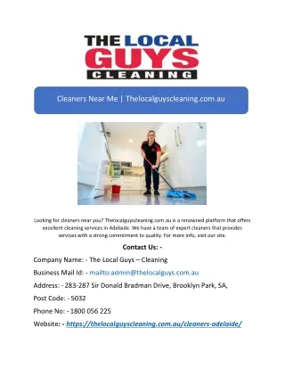 Cleaners Near Me | Thelocalguyscleaning.com.au