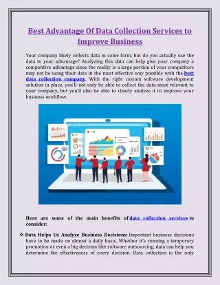 best advantage of data collection services