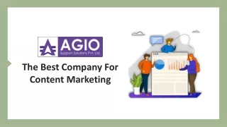 Agio - The best company for content marketing